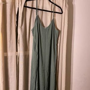 Aerie Silk Maxi Slip Dress with a Raw Hem, Large